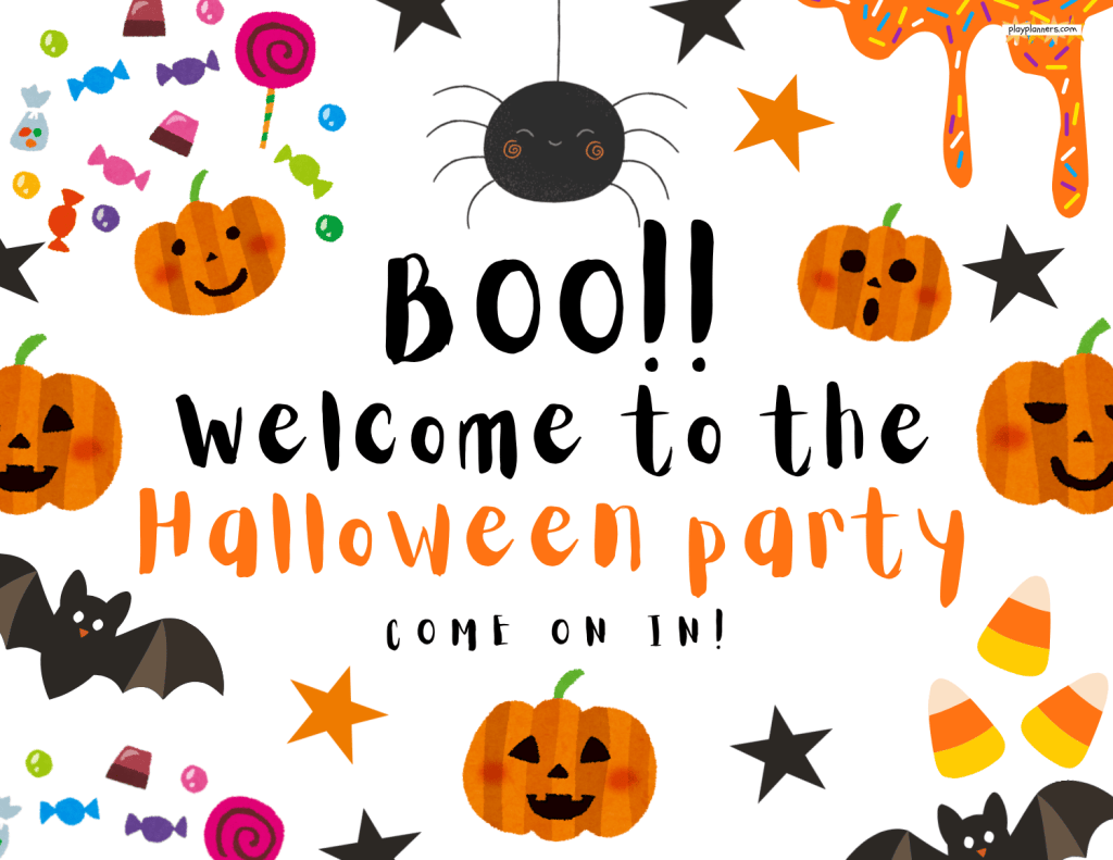 welcome to the halloween party sign