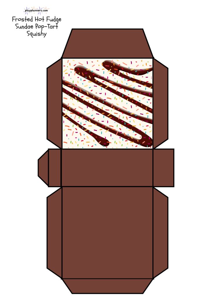 Chocolate Pop-Tart free printable diy squishy toy craft for kids