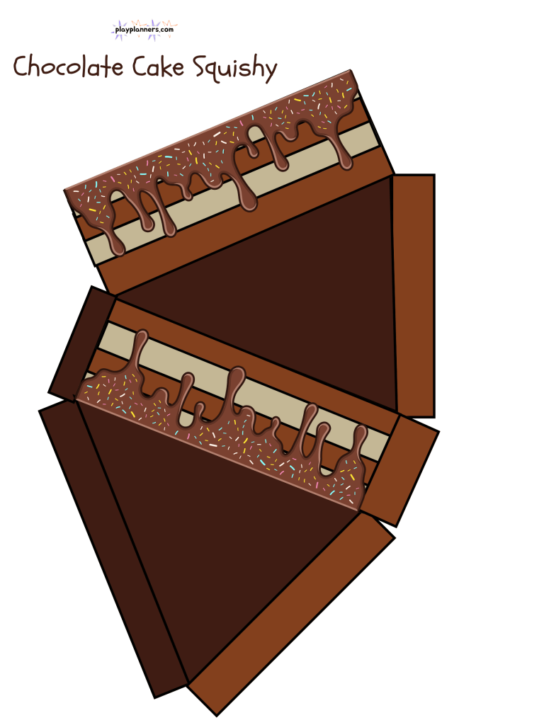 free printable chocolate cake squishy for kids
