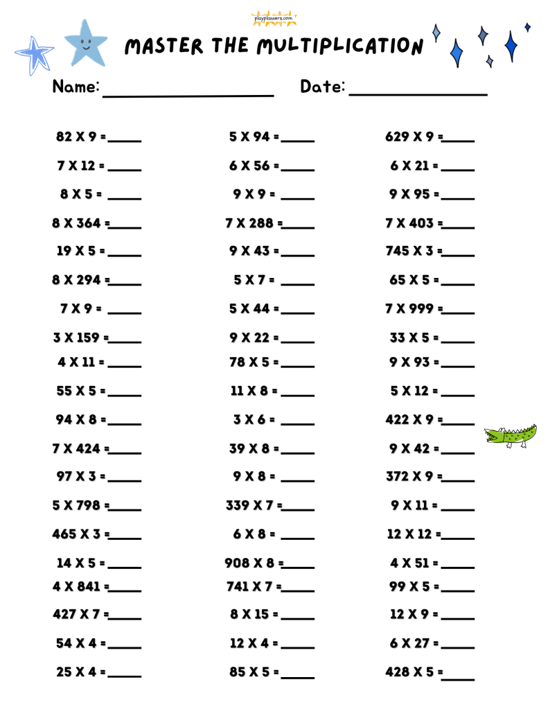 4th grade multiplication activities