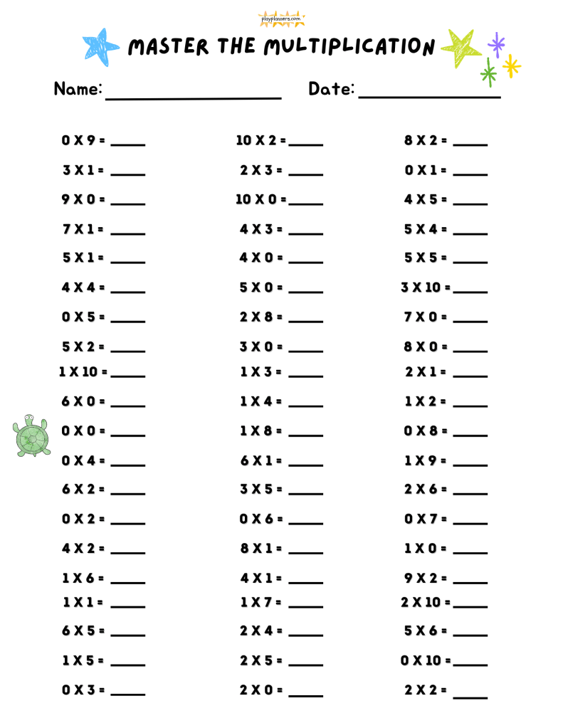 3rd grade multiplication worksheet 