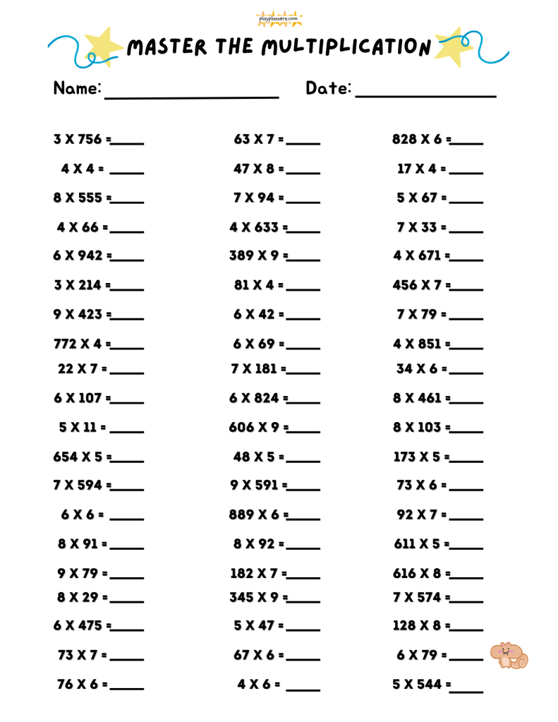 4th grade multiplication activities