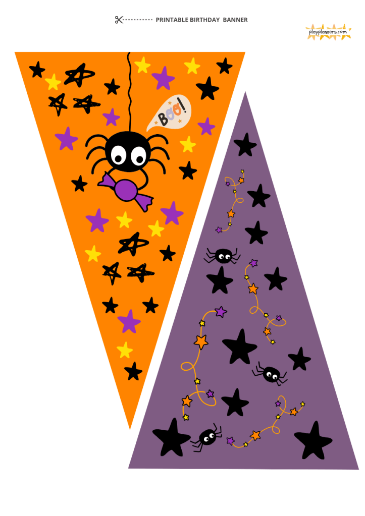 halloween party garland with spider decorations