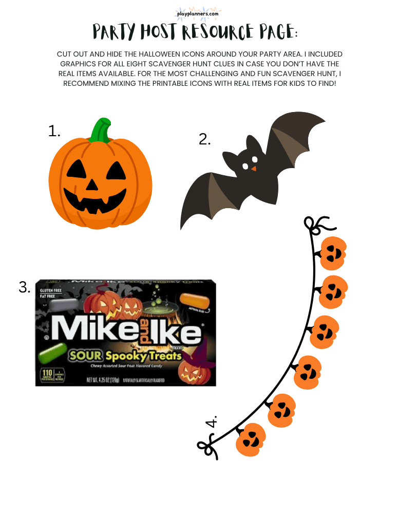 halloween icons for kids scavenger hunt