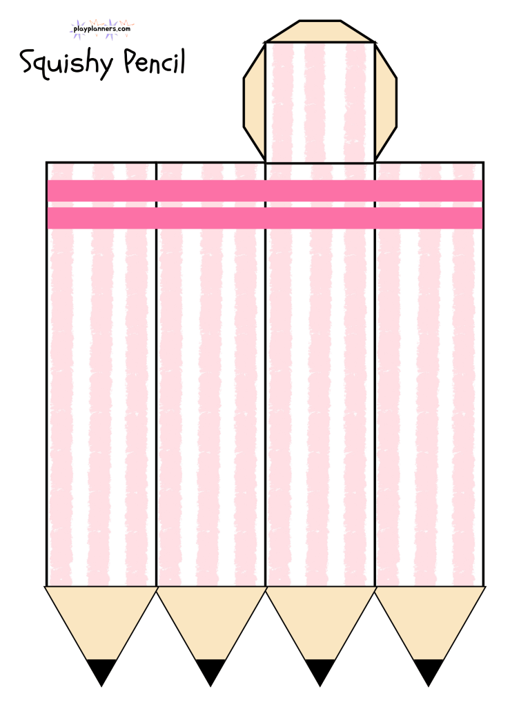 free printable pink squishy pencil craft for kids