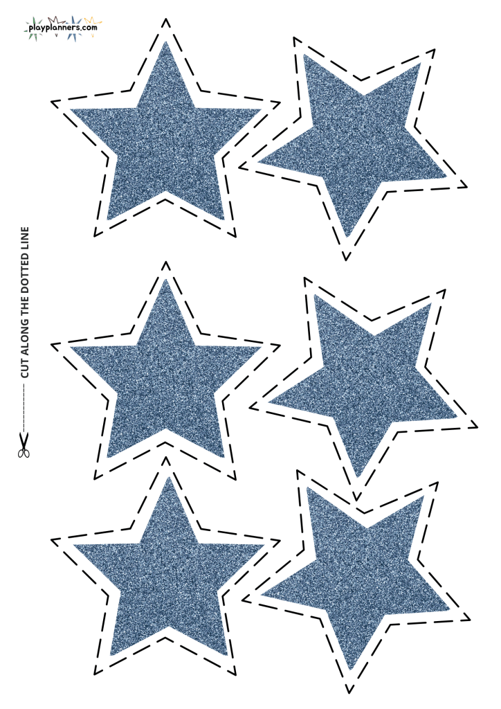 Harry Potter themed printable star garland decoration for a Hogwarts birthday party, perfect for decorating walls and party tables.