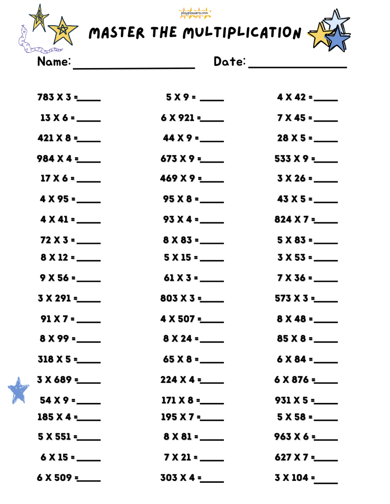 4th grade multiplication activities