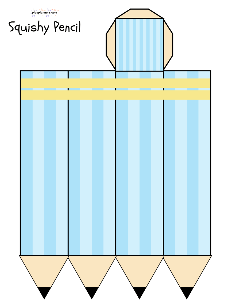 printable blue pencil squishy toy for kids