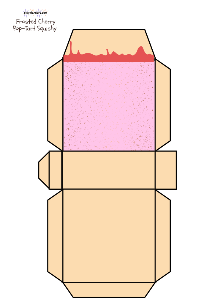 frosted cherry pop-tart free printable diy squishy toy craft for kids