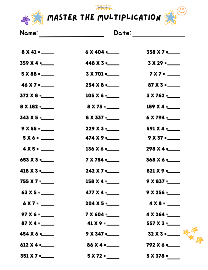 4th grade multiplication activities
