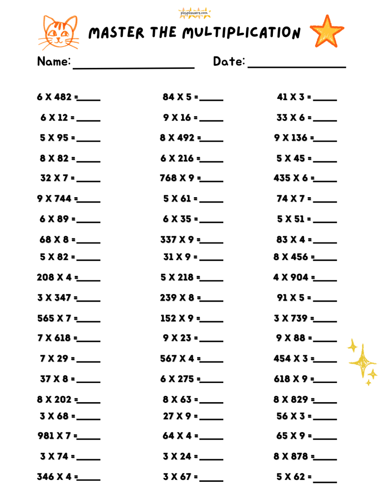 4th grade multiplication activities