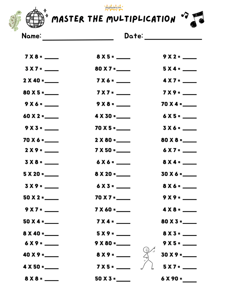 3rd grade multiplication worksheet 