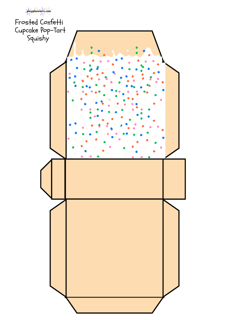confetti birthday pop-tart free printable diy squishy toy craft for kids