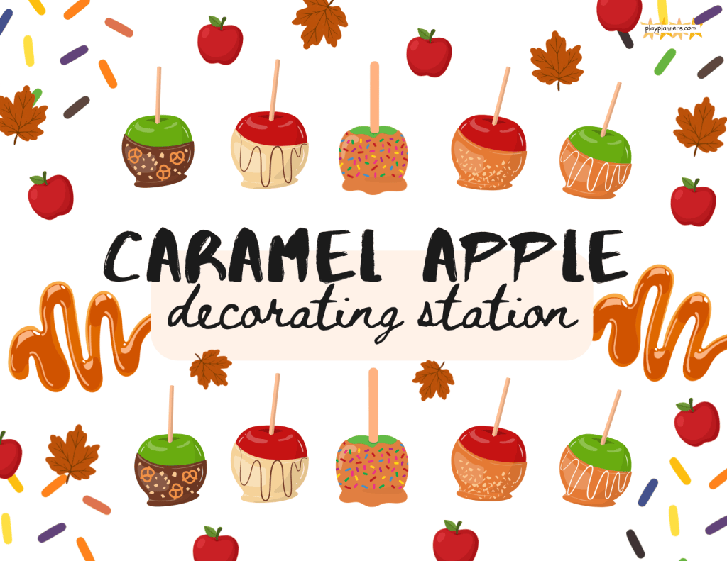 caramel apple decorating station sign