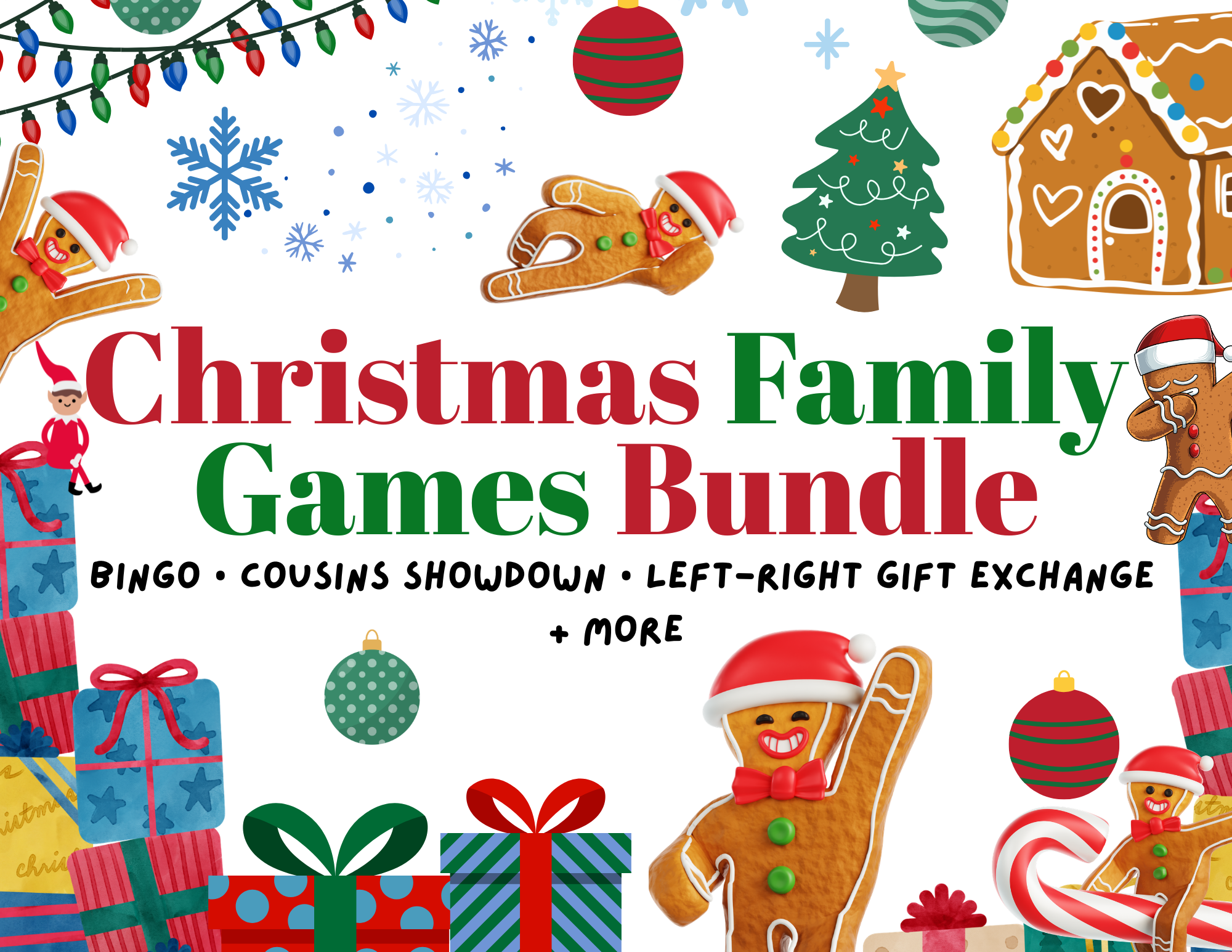 Christmas Family Games Bundle: Printable Games for Your Holiday Gathering
