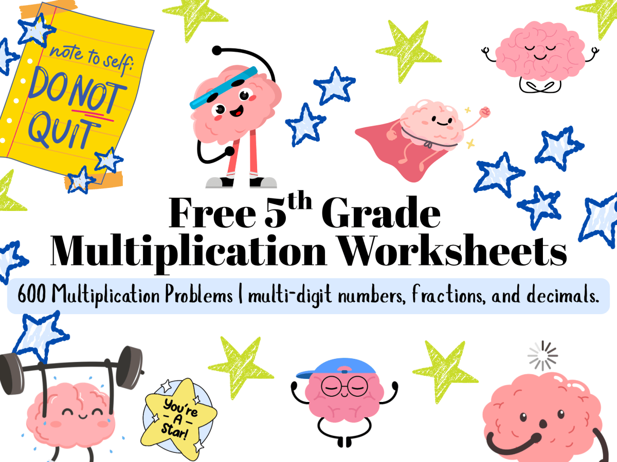 10 Free Printable 5th Grade Multiplication Worksheets (Fractions, Decimals &&nbsp;More)