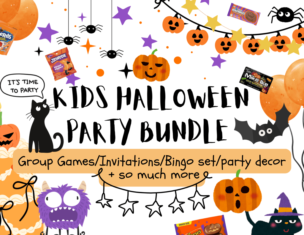 kids halloween party bundle with activities for groups