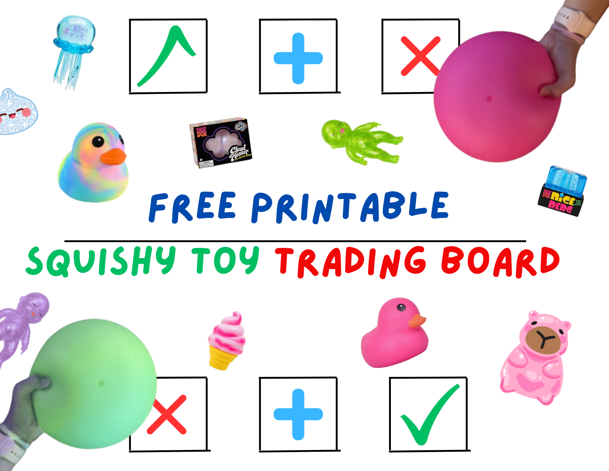 Free Squishy Trading Printable Board for Kids