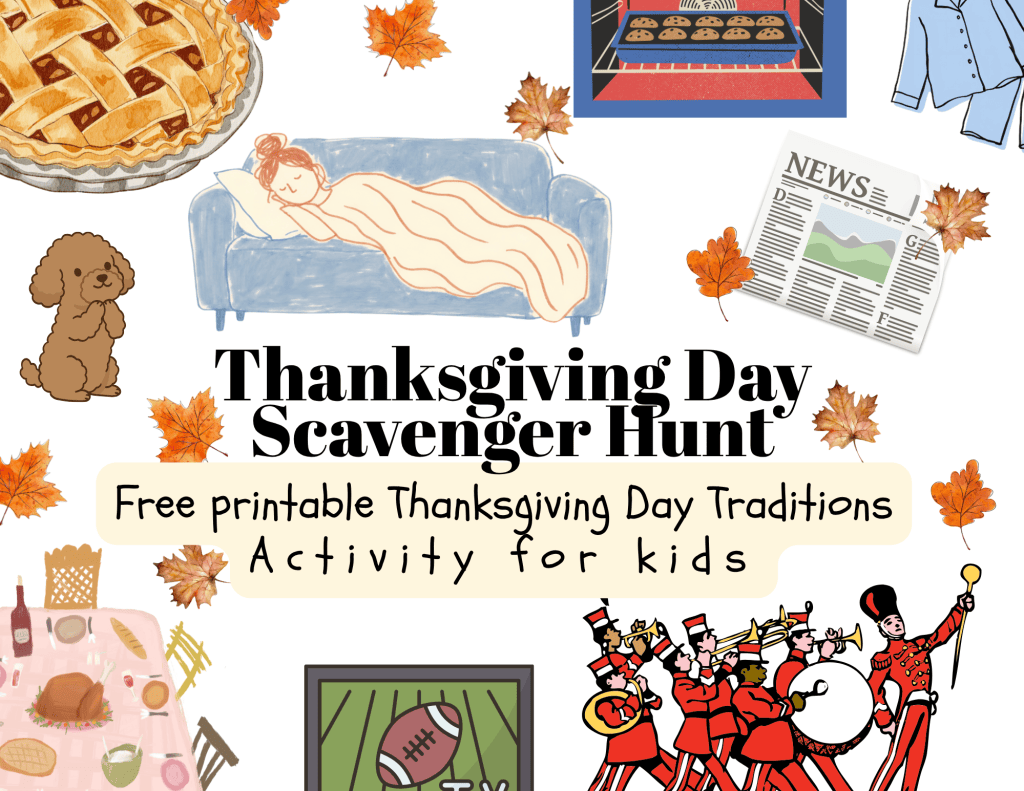 Thanksgiving Scavenger Hunt for kids and family free printable activity