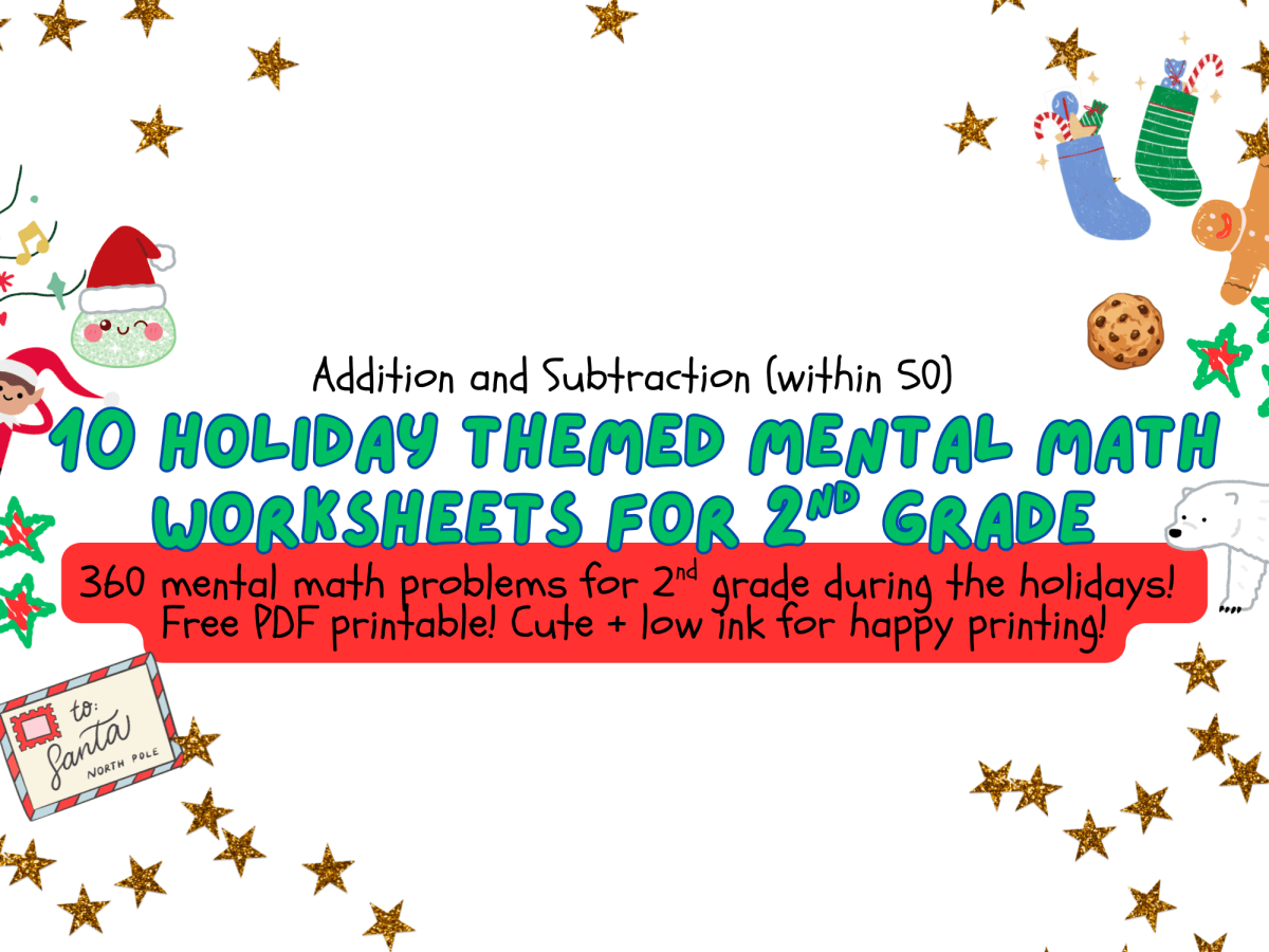 Free 2nd Grade Mental Math Worksheets: Christmas&nbsp;Edition