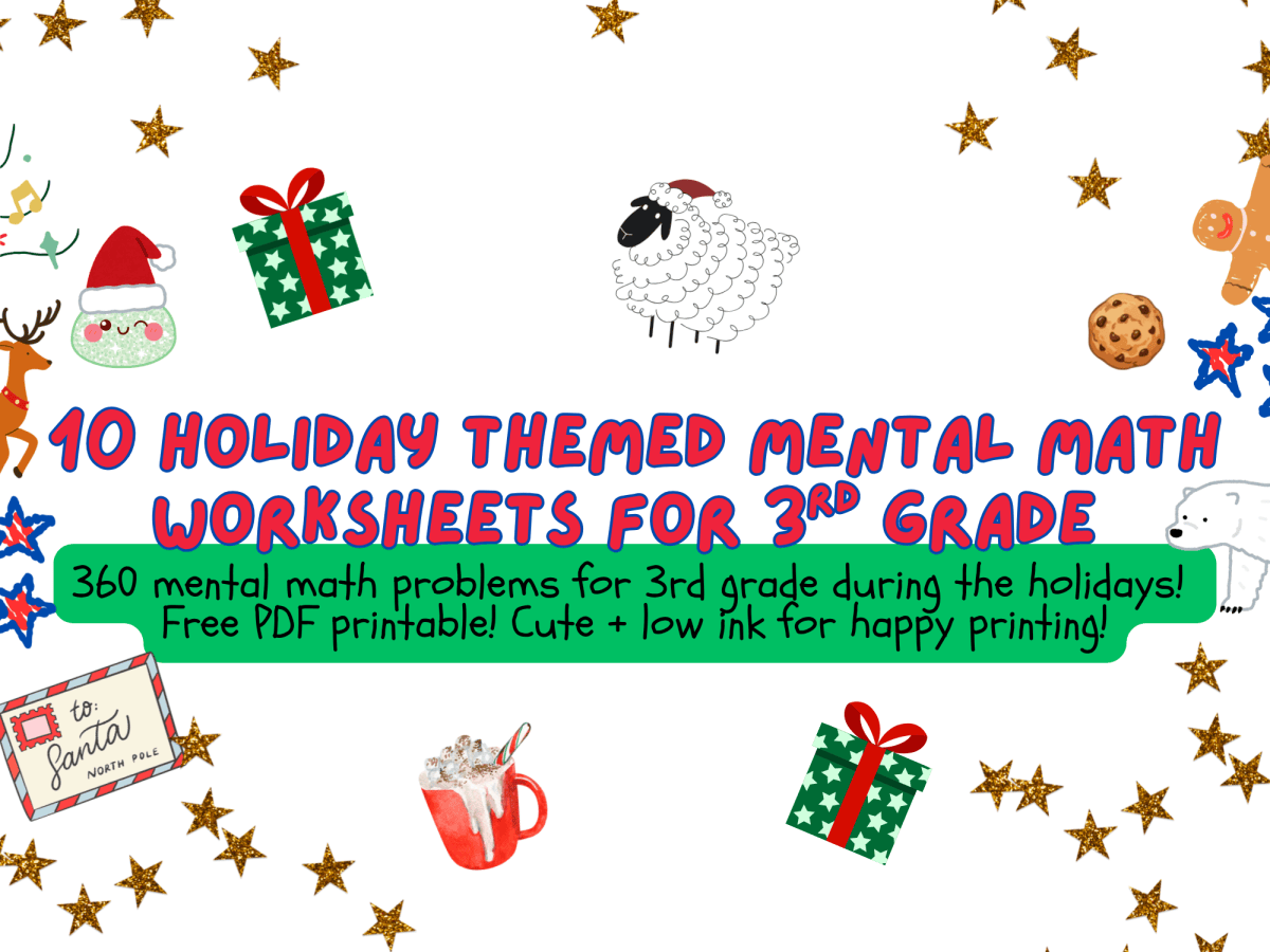 Free 3rd Grade Mental Math Worksheets: Christmas&nbsp;Edition