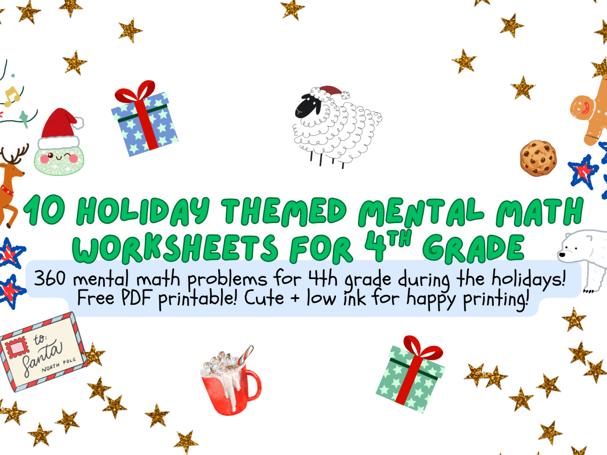 Free 4th Grade Mental Math Worksheets: Christmas&nbsp;Edition